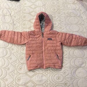 Girls size 5 reversible pink down jacket